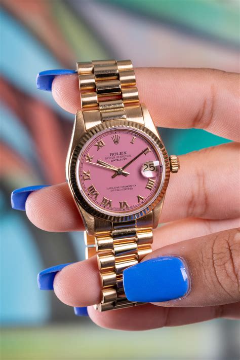 women's pink rolex watch|Rolex 34 datejust pink face.